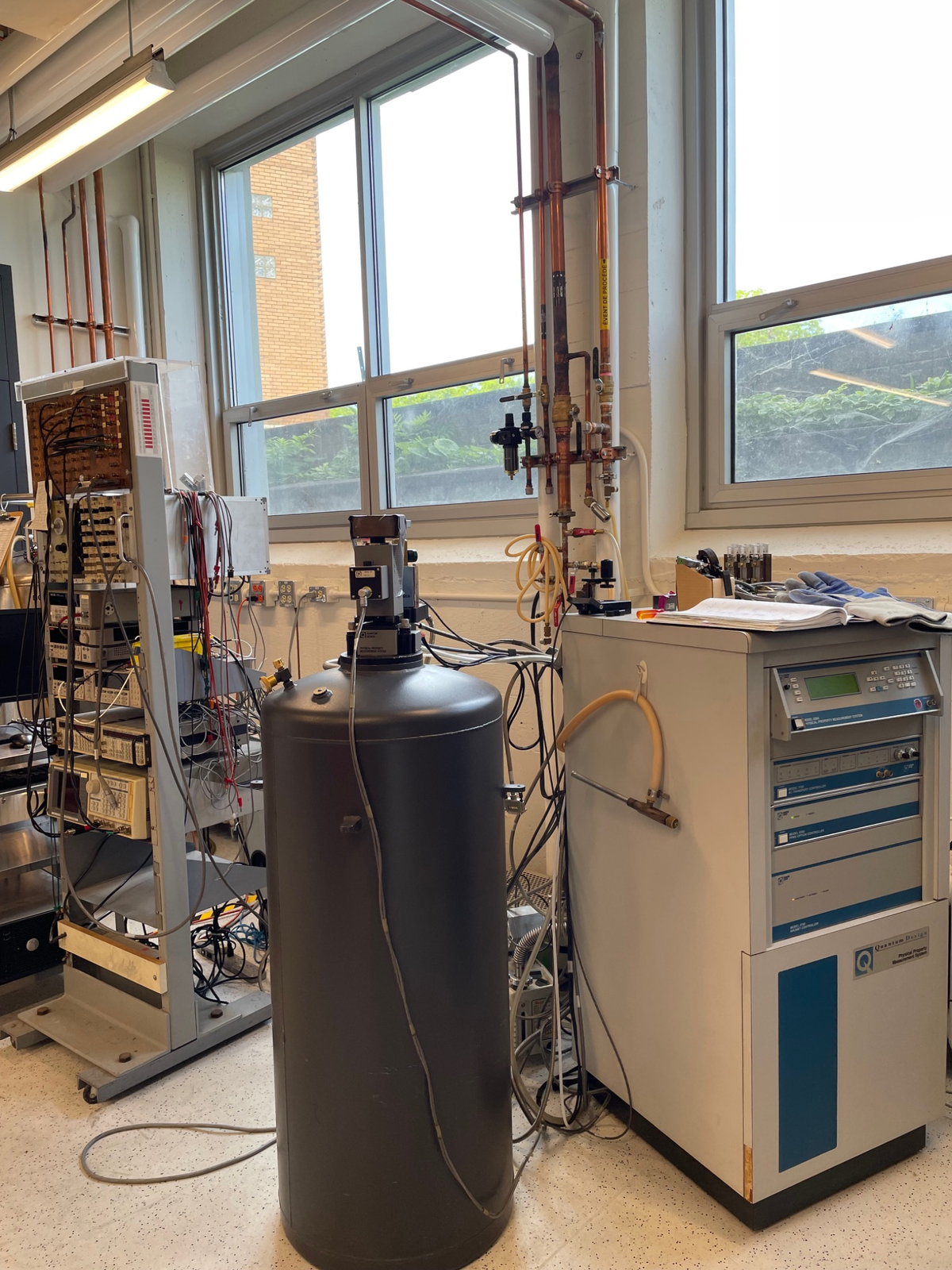 Physical Property Measurement System used for low-temperature magnetotransport measurements