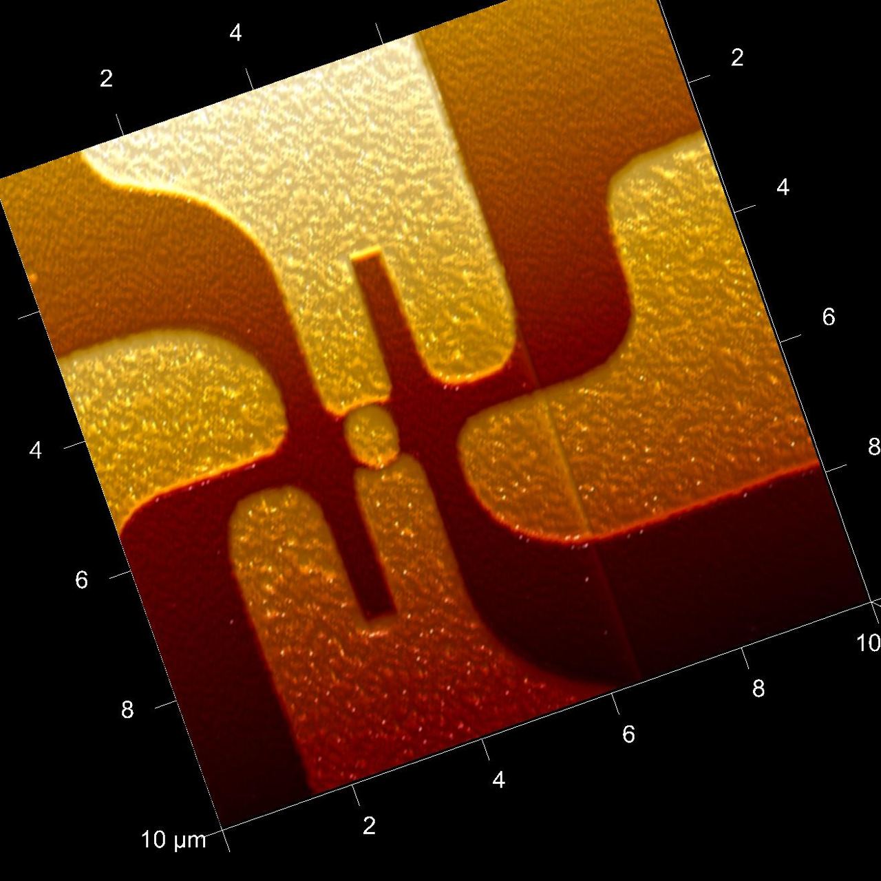 Three-dimensional AFM image of a superconducting ring device