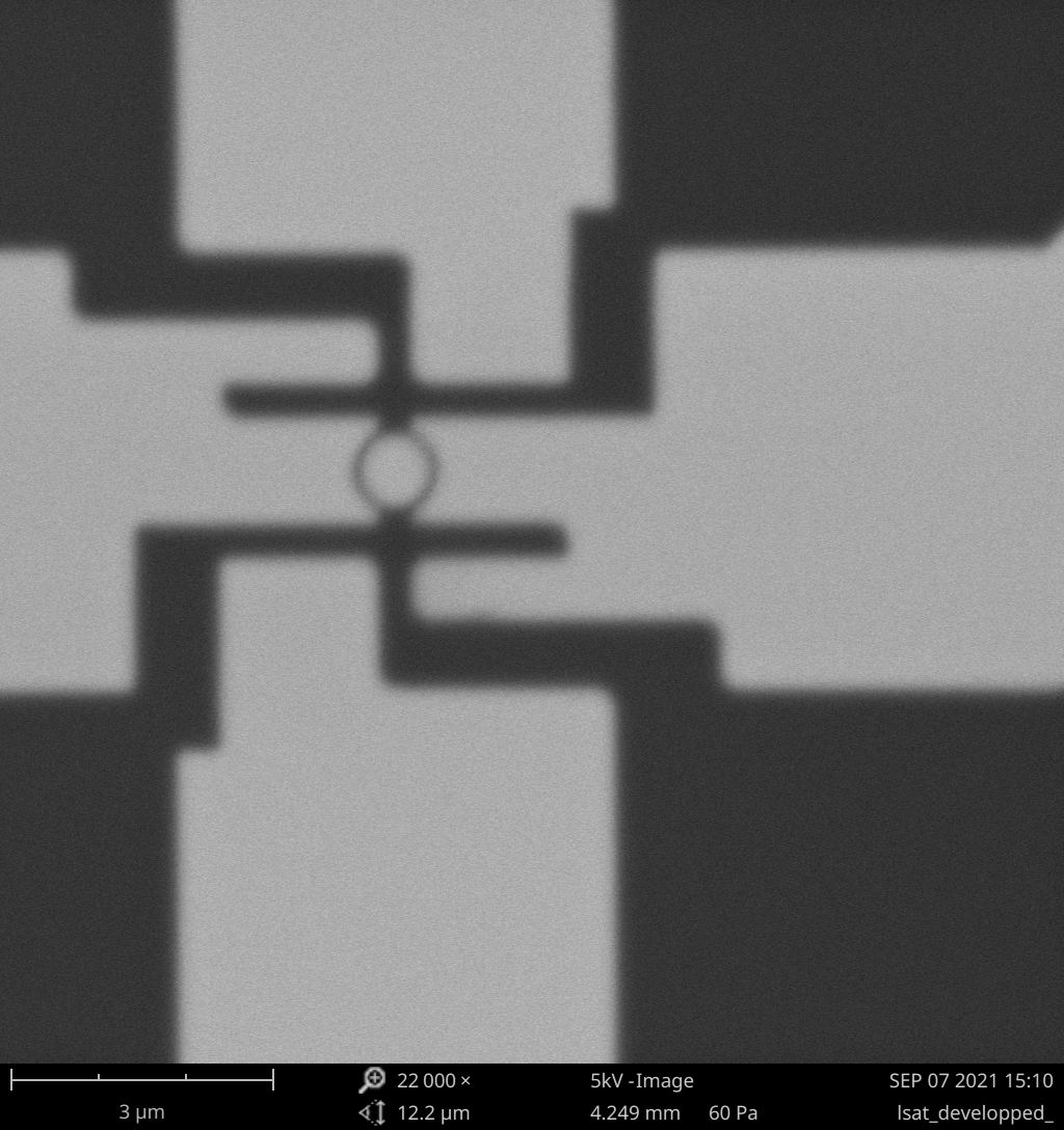 SEM image of a developed electron-beam lithography ring pattern